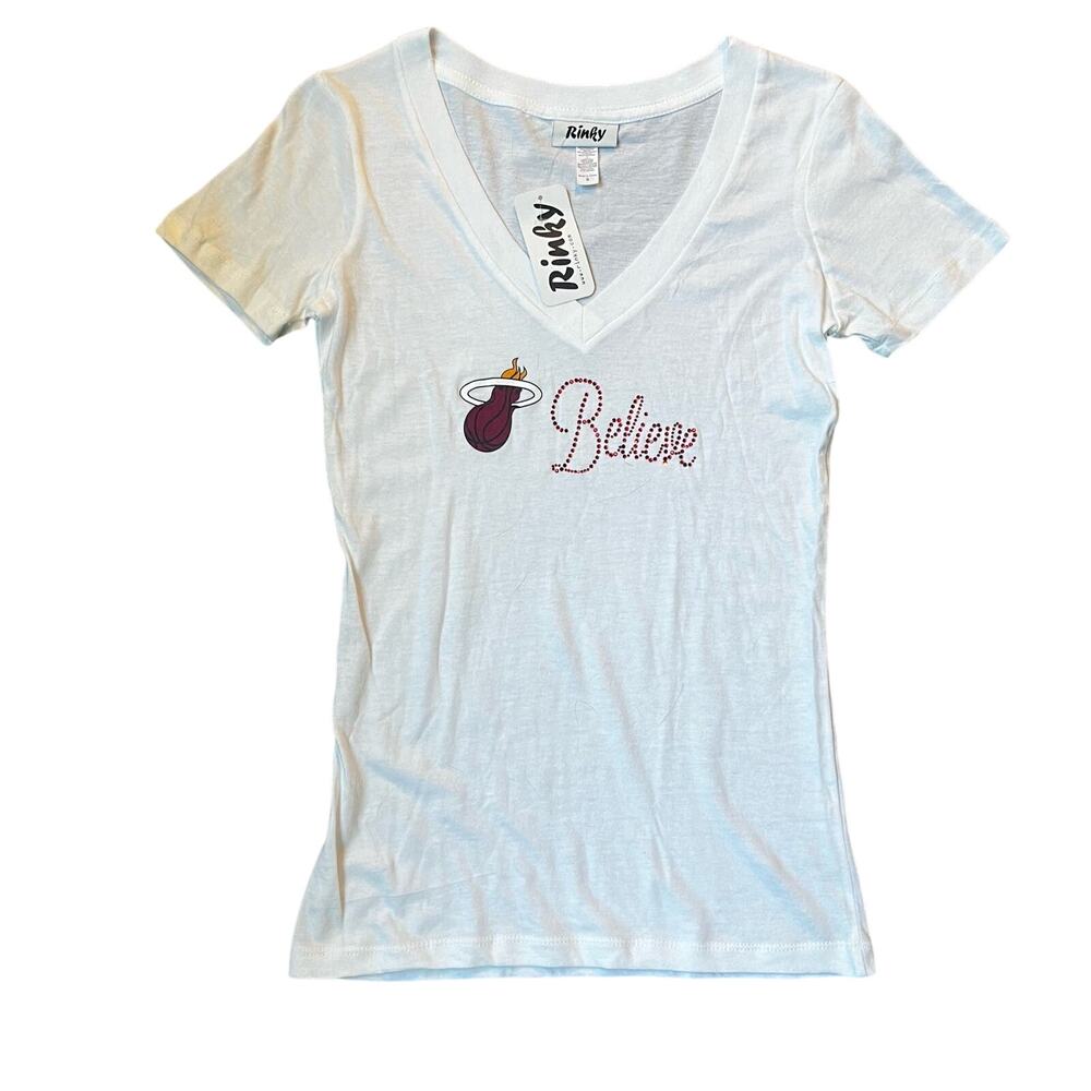 NBA Miami Heat Women’s SM "Believe" Bling Graphic T-shirt NWT